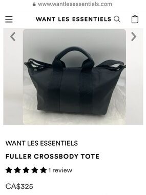 WANT Les Essentiels Black Men's Duffel with Top Handles and Detachable Strap